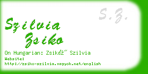 szilvia zsiko business card